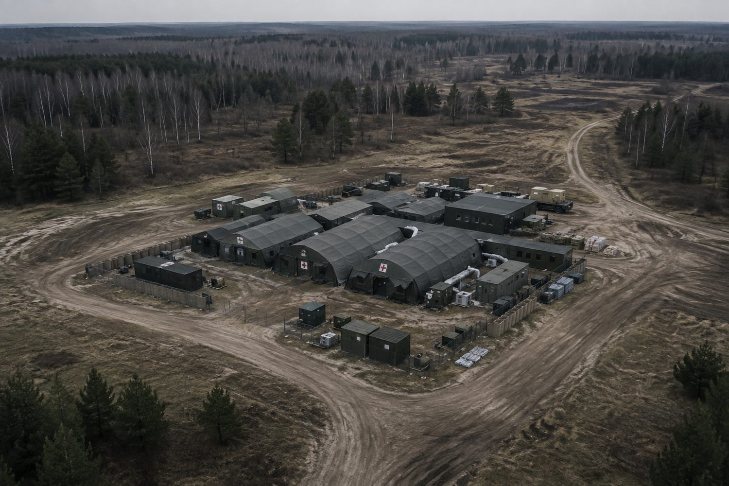 Concentrated medical infrastructure, aerial view